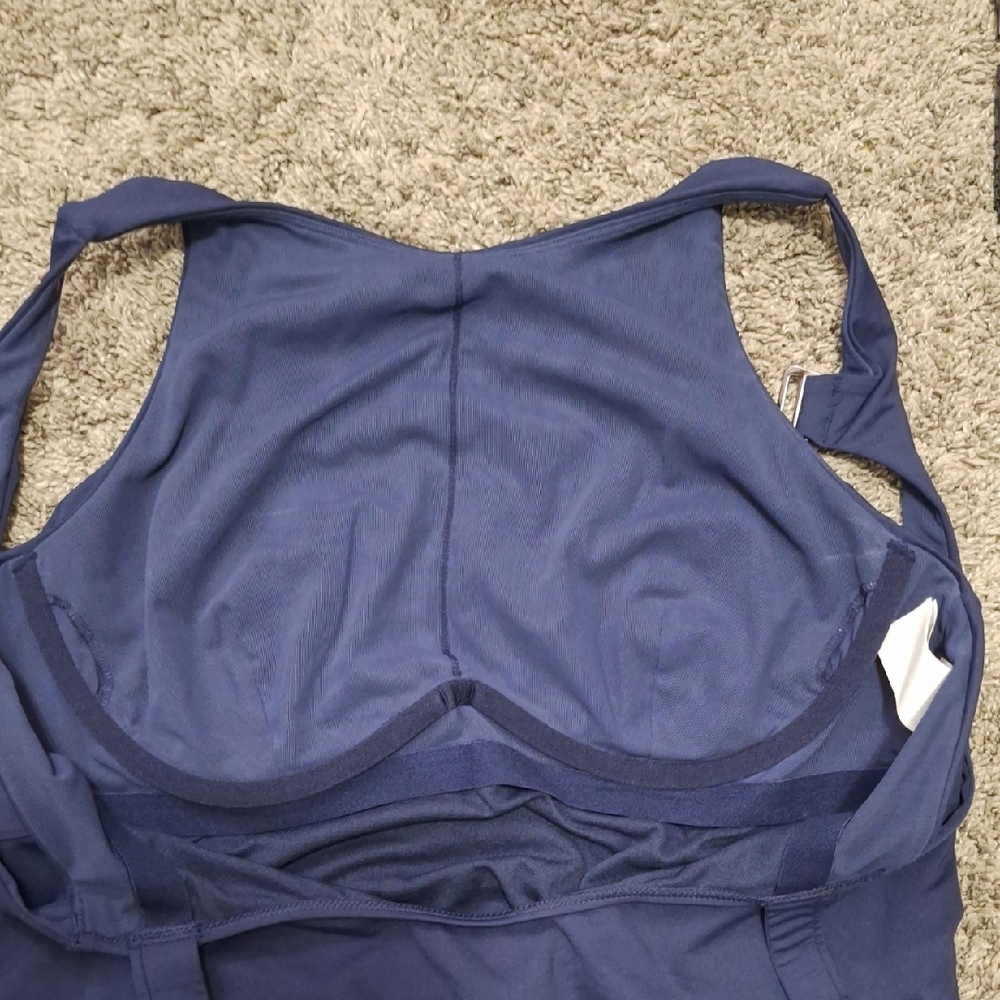 Athleta "Maldives" Tankini Swim Bra Fitted Cut-Out Tankini Top - 40B/C - Navy - Picture 7 of 10